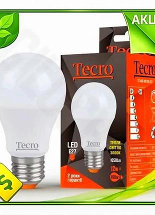 Ve світлодіодна лампа e27 12 new version вт 3000k tecro матова тепла лампа для дому 1050 лм 220 в n6w_ver