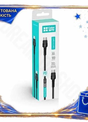 Dm кабель type-c для спецификация 2.2 type-c 1 м черный colorway для зарядки ноутбука и смартфона 65 в spe|lz