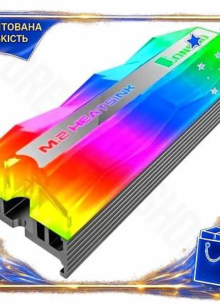 Dm радіатор для m.2 специфікація 2.2 jonsbo grey argb для охолодження ssd формат 2280 rgb підсвічуванн spe|lz