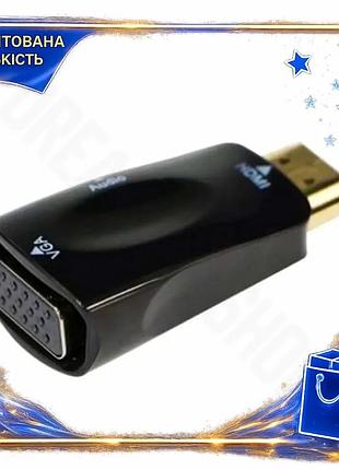 Dm перехідник hdmi m специфікація 2.2 - vga f cablexpert чорний 3,5 мм для звуку адаптер для монітора spe|lz
