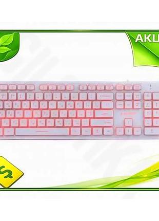 Ve клавіатура gembird з 3-х new version кольоровим підсвічуванням usb мембранна для комп'ютера офісна n6w_ver