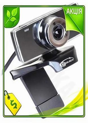 Ve вебкамера gemix f9 черная new version 640x480 usb микрофон для видеозвонков стриминга n6w_ver