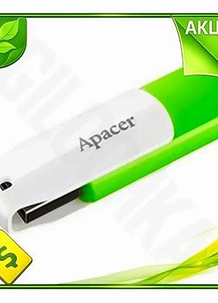 Ve флеш накопитель usb 64гб new version apacer поворотный белый зеленый для хранения данных и резервно n6w_ver