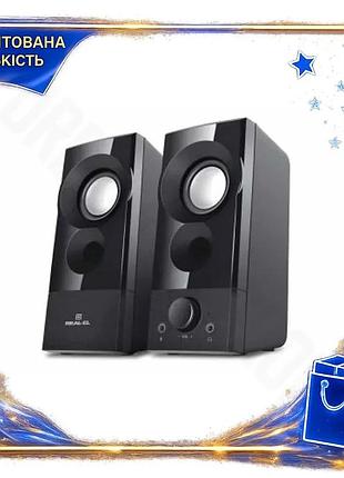 Dm колонки 2.0 real-el специфікація 2.2 s-90 black usb акустична система для комп'ютера ноутбука мульт spe|lz