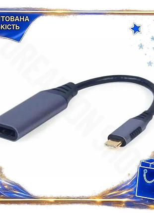 Dm перехідник type-c до специфікація 2.2 displayport cablexpert 15 см чорний для підключення монітора spe|lz