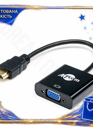 Dm перехідник hdmi (m) специфікація 2.2 - vga (f) atcom чорний 10 см адаптер для підключення ноутбука spe|lz