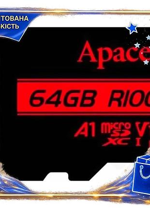 Dm карта пам'яті microsdxc специфікація 2.2 64гб apacer class 10 uhs-i a1 для смартфонів і планшетів ш spe|lz