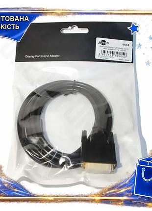 Dm кабель displayport до специфікація 2.2 dvi-d 1.8 м atcom чорний для підключення монітора відеокабел spe|lz