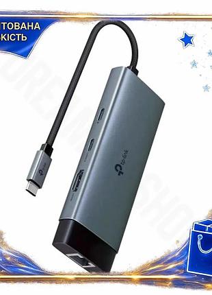 Dm хаб usb tp-link специфікація 2.2 6 в 1 сірий type-c 3.0 адаптер для ноутбука hdmi 4k usb 3.0 glan spe|lz