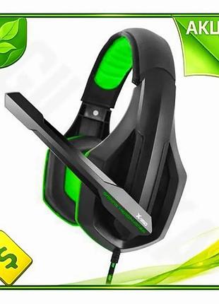Ve наушники gemix x-350 gaming new version накладные черно-зеленые для геймеров с микрофоном 3,5 мм. n6w_ver