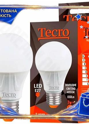 Dm світлодіодна лампа tecro специфікація 2.2 led e27 7w 4000k нейтральне світло для освітлення приміще spe|lz