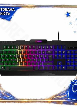 Dm клавіатура msi мембранна специфікація 2.2 rgb підсвічування для ігор та роботи дротова usb 1.5 м чо spe|lz