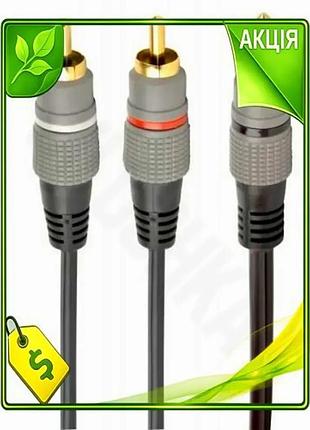 Ve кабель-переходник звуковой 3,5мм (m) new version - 2xrca (m) 1,5м черный для подключения аудио устр n6w_ver