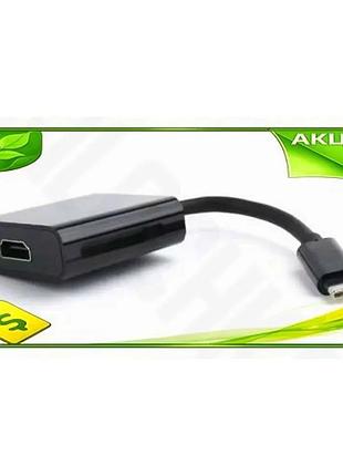 Ve перехідник type-c до hdmi new version cablexpert 15 см чорний для підключення до телевізора монітор n6w_ver