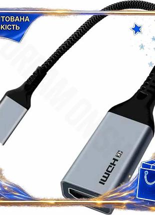 Dm переходник type-c к спецификация 2.2 hdmi cablexpert черный 15 см для подключения к телевизору 4k 6 spe|lz