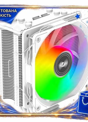 Dm кулер для процессора спецификация 2.2 2e gaming air cool argb белый для intel amd активное охлажден spe|lz