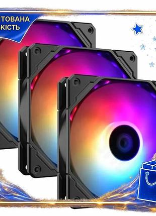 Dm вентилятор 120 мм специфікація 2.2 id-cooling чорний комплект з трьох argb підсвітка для корпусу ох spe|lz