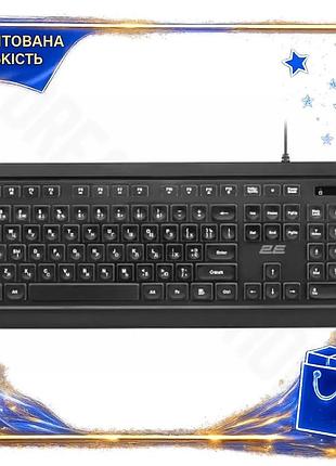Dm клавіатура 2e мембранна специфікація 2.2 black usb з білим підсвічуванням для комп'ютера 12 мультим spe|lz