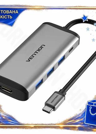Dm хаб usb vention специфікація 2.2 5-в-1 type-c 3.2 сірий концентратор для ноутбука з hdmi 4k і usb 3 spe|lz