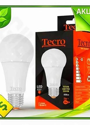 Ve светодиодная лампа tecro e27 new version 11 вт 3000k 1050 лм матовое теплое освещение для дома и оф n6w_ver