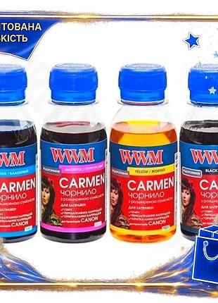 Dm комплект чорнил wwm специфікація 2.2 canon carmen black cyan magenta yellow 4x100 мл для принтерів spe|lz