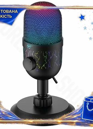 Dm мікрофон havit з специфікація 2.2 rgb підсвічуванням на підставці 3,5 мм для комп'ютера ігровий зву spe|lz