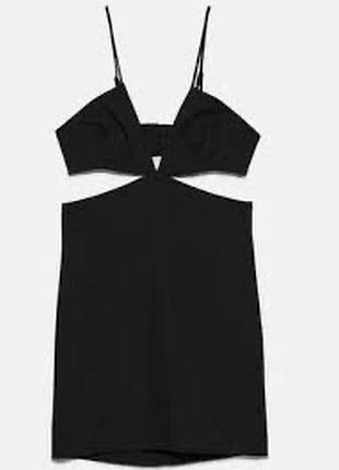 Zara чорна сукня з відкритими частинами
