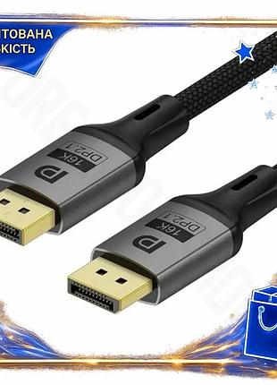 Dm кабель displayport 3 специфікація 2.2 м colorway чорний для підключення монітора до пк 16k 60 гц ві spe|lz