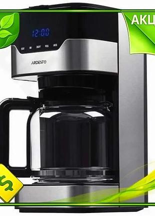 Ve кавоварка ardesto крапельна 900 new version вт з дисплеєм і таймером для приготування кави 1,5 л чо n6w_ver