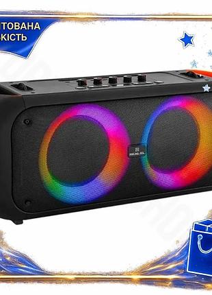 Dm портативная колонка real-el спецификация 2.2 70вт bluetooth 5.3 с rgb подсветкой для вечеринок и ка spe|lz