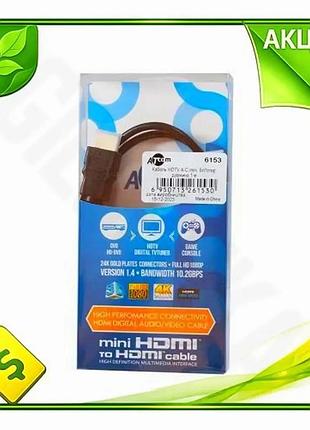 Ve кабель hdmi mini hdmi new version 1 м черный atcom для подключения телевизора и проекторов hdmi v1. n6w_ver