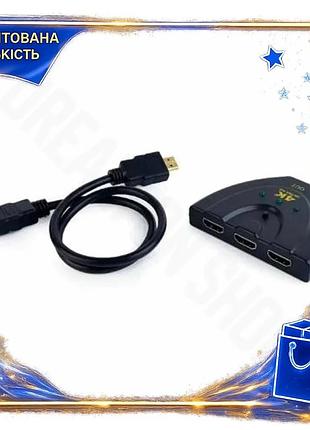 Dm перемикач hdmi cablexpert специфікація 2.2 на 3 порти v 1.4 для телевізора і монітора підсилювач си spe|lz