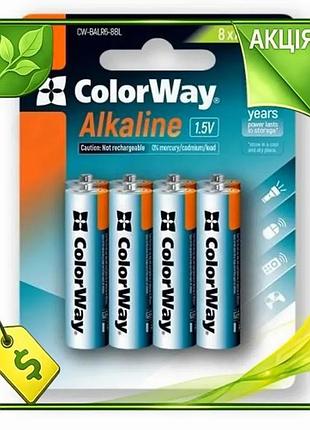 Ve батарейка aa colorway щелочная new version 8 шт 1.5v для электроники батарейки lr6 для игрушек и пу n6w_ver