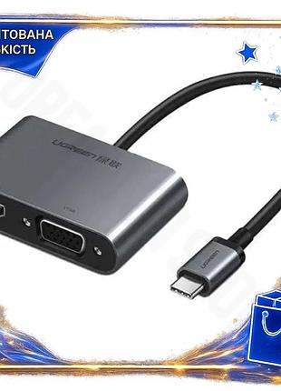 Dm хаб usb ugreen специфікація 2.2 type-c 3.1 чорний 1xtype-c 100вт 1xusb 3.0 hdmi 4k vga для ноутбука spe|lz