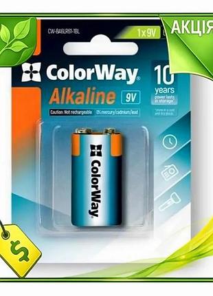 Ve крона щелочная colorway 9в new version батарейка для электроники питания 1 шт блок батареек n6w_ver