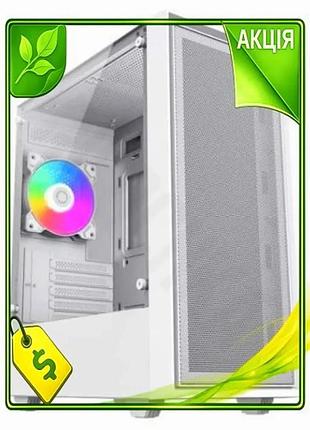 Ve корпус gamemax storm white new version mid tower для геймерів micro atx mini itx з rgb вентилятором n6w_ver