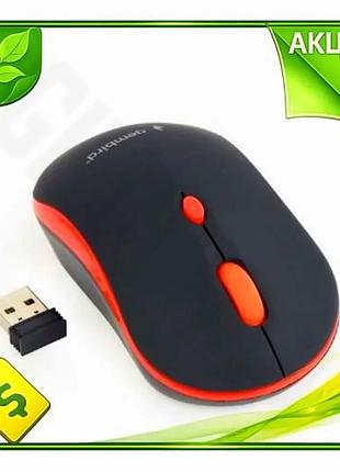 Ve бездрова миша gembird оптична new version 1600 dpi чорна червона для комп'ютера 4 кнопки ергономічн n6w_ver