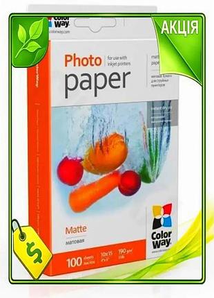 Ve фотопапір colorway матовий a6 new version 190 г/м2 100 арк для друку фотографій та портфоліо n6w_ver