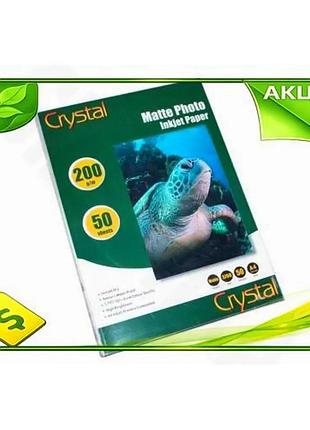 Ve фотопапір crystal матовий a4 new version 200 г/м2 50 арк для друку фотографій папір для принтера n6w_ver