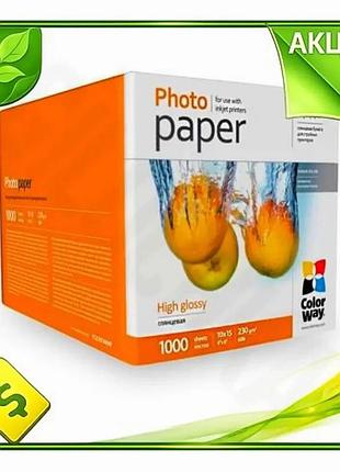 Ve фотобумага colorway глянцевая a6 new version 230 г/м2 1000 л для фотосъемки печатная бумага n6w_ver