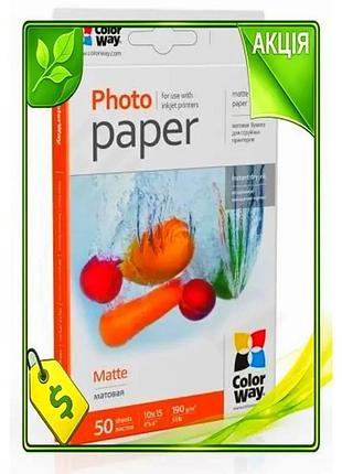 Ve фотопапір colorway матовий a6 new version 10x15 190 г/м2 для друку фотографій сімейний фото папір 5 n6w_ver
