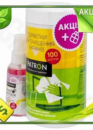 Ve набор чистящий patron салфетки new version для экранов 100 шт спиртовой спрей-антисептик для очистк n6w_ver