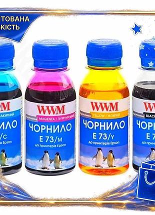 Dm комплект чорнил wwm специфікація 2.2 для epson e73 4x100 мл водорозчинні чорнила для принтера запра spe|lz
