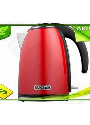 Ve електрочайник ardesto 2200 вт new version 1,7 л червоний чайник з авто вимкнення і фільтром для вод n6w_ver