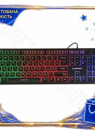 Dm клавіатура gembird usb специфікація 2.2 чорна з триколірним підсвічуванням для комп'ютера мембранна spe|lz