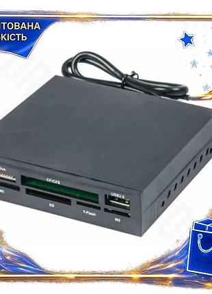 Dm кардридер gembird 3.5" специфікація 2.2 чорний для sd microsd xd ms m2 cf usb 2.0 читач карт пам'ят spe|lz