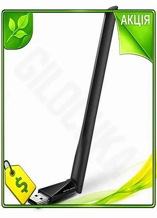 Ve мережевий адаптер mercusys usb new version wifi 5 5ghz 433 мбіт/с 2.4ghz 200 мбіт/с для комп'ютера n6w_ver
