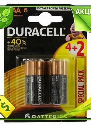 Ve батарейка aaa 1.5v щелочная new version duracell duralock basic 6 шт для пультов дистанционного упр n6w_ver