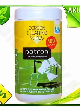 Ve серветки чистячі patron для new version екранів вологі 100 шт туба для телефонів планшетів моніторі n6w_ver
