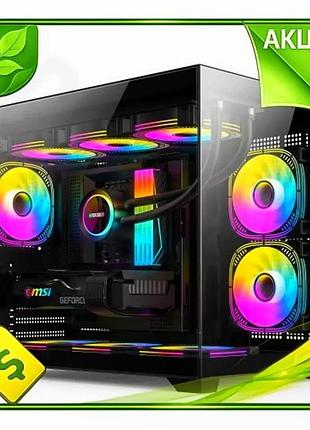 Ve корпус gtl gaming abyss new version black mid tower micro atx mini itx з argb підсвічуванням прозор n6w_ver